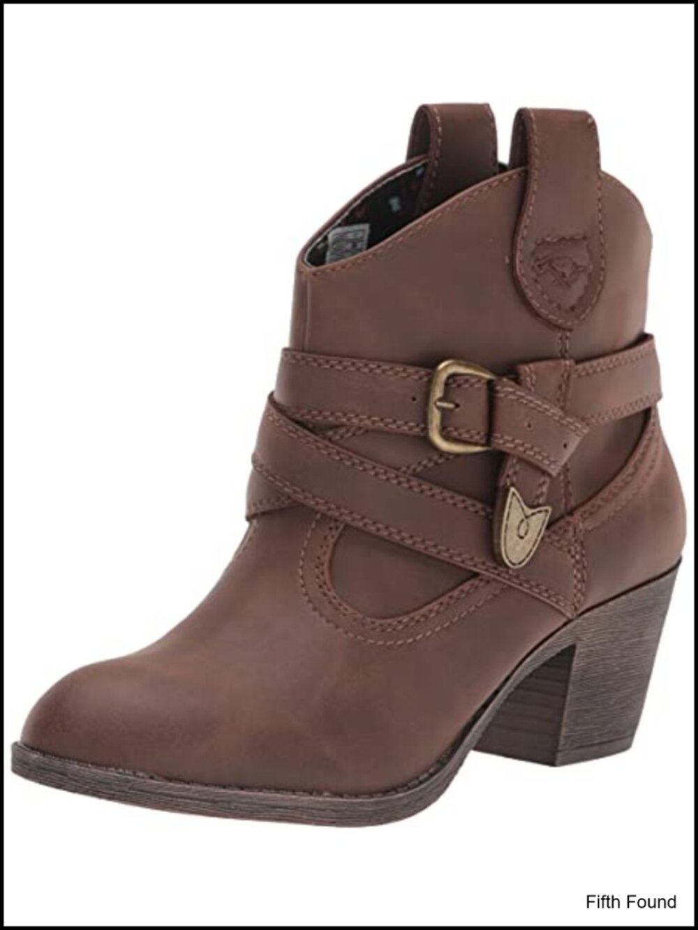 Satire Modern Ankle Boot Pull-Up Tabs Chunky Heel Western Style